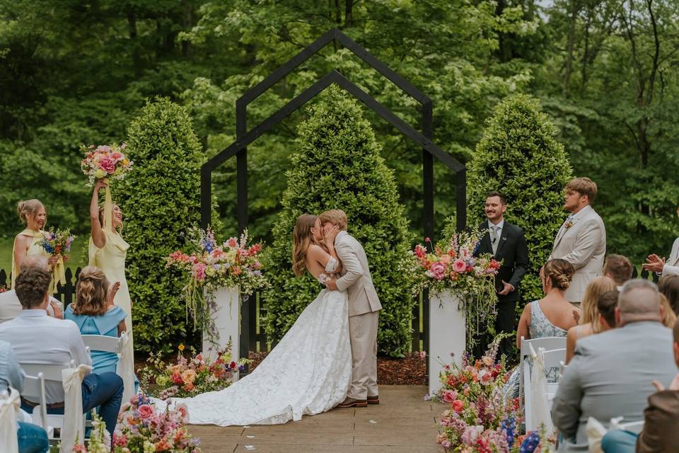 The Barn garden ceremony