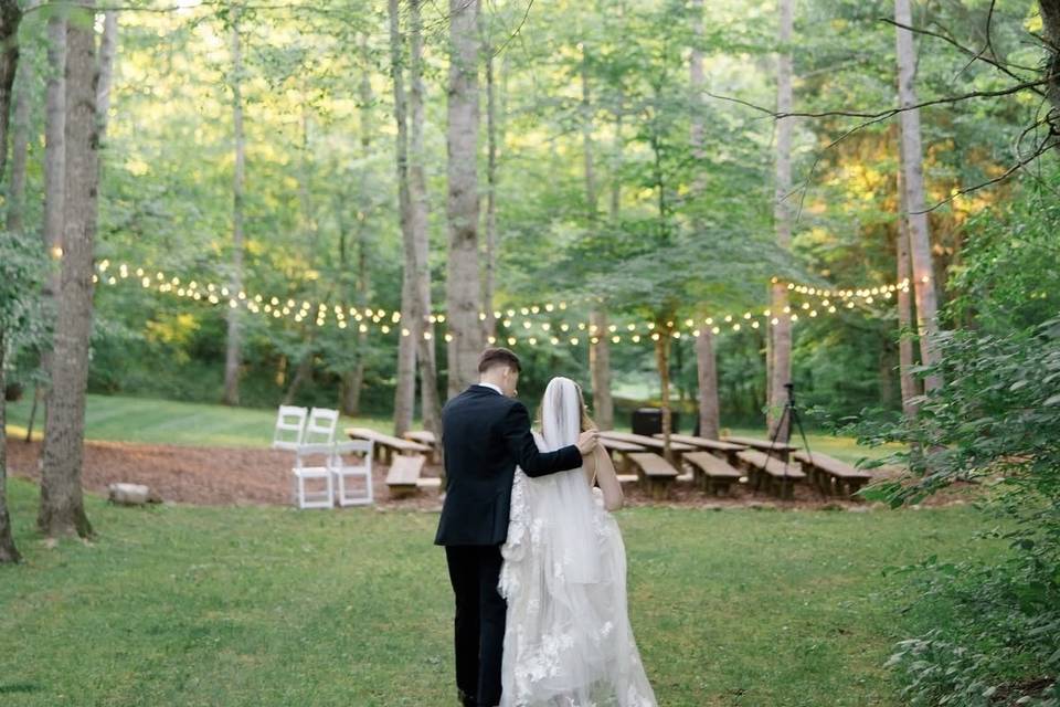 The Barn garden ceremony
