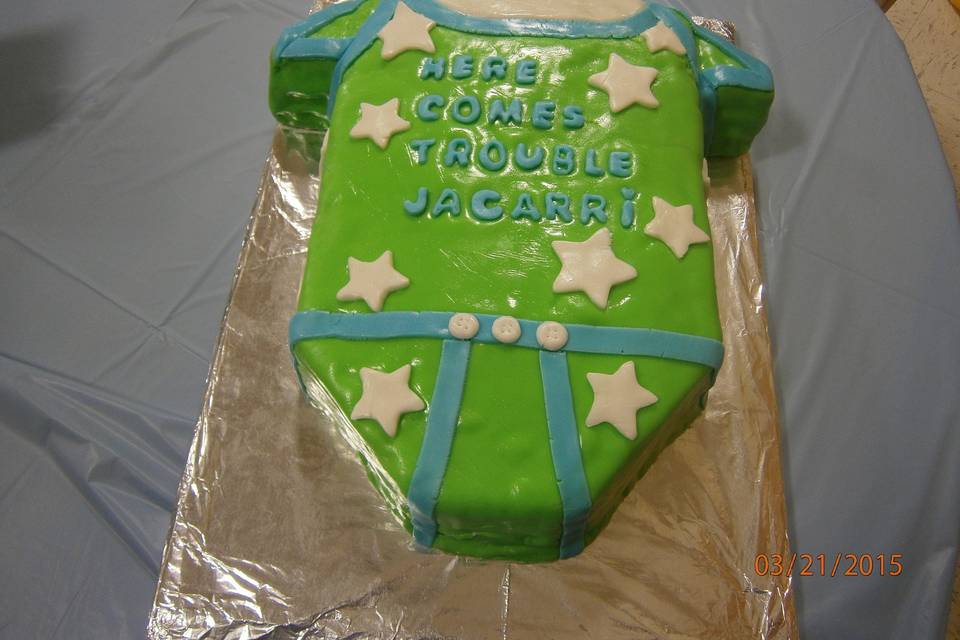 Boys Baby Shower Cake (All Baby Shower Cake purchases include a FREE BABY GIFT, see website for details - www.nanassweetsbakery.com)