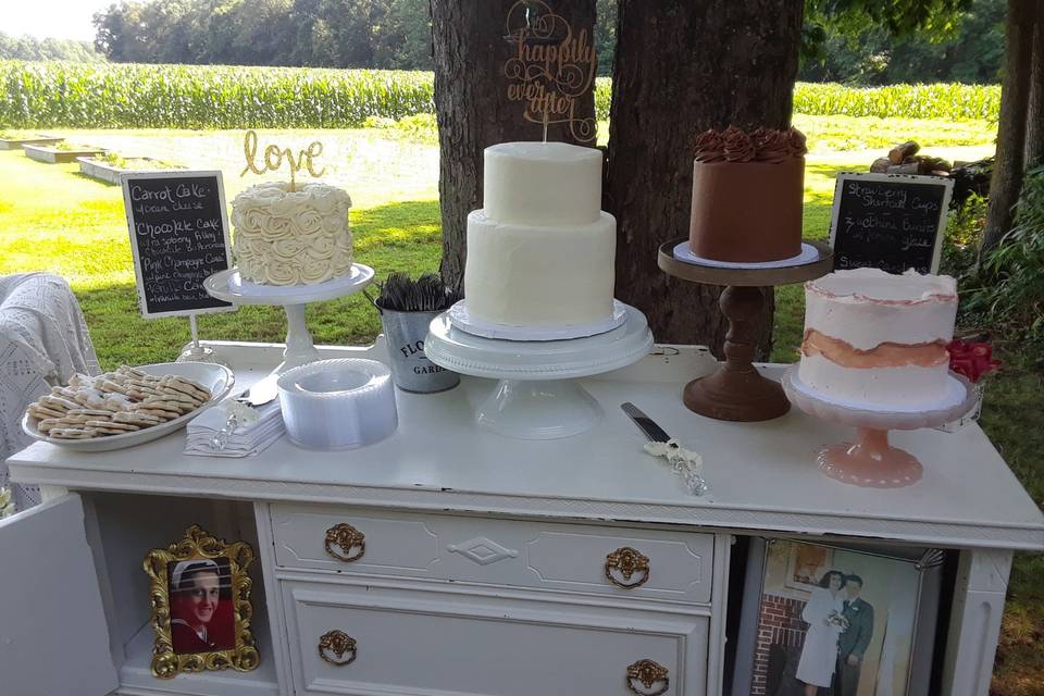 Assorted Wedding Cakes Bar