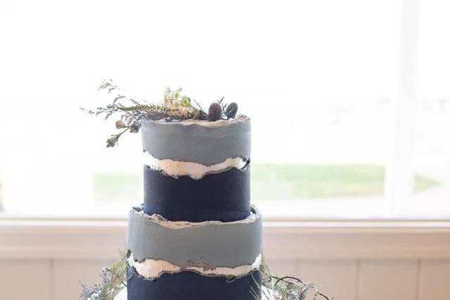 Fault Line Cake /Edible Silver