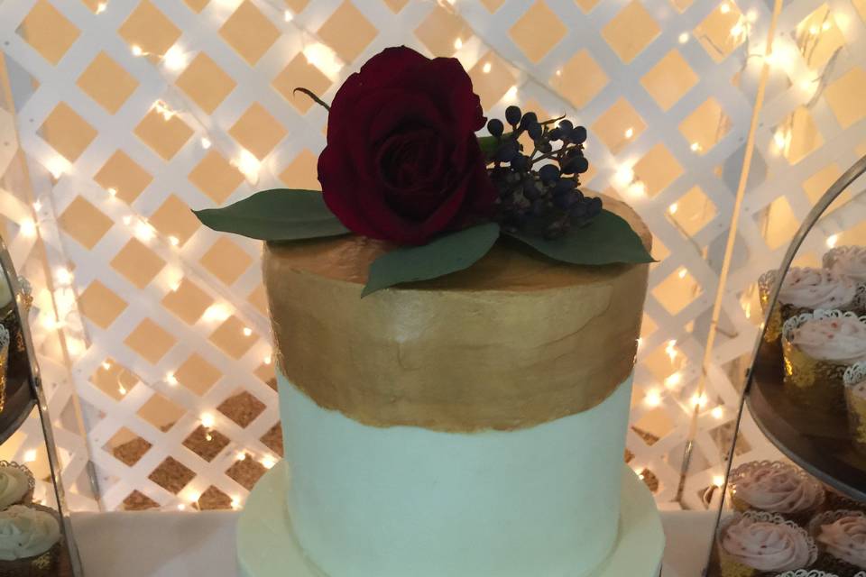 Buttercream w/edible gold