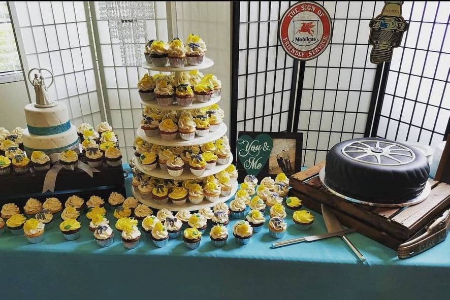 Yellow Rose Cupcakes & Cake