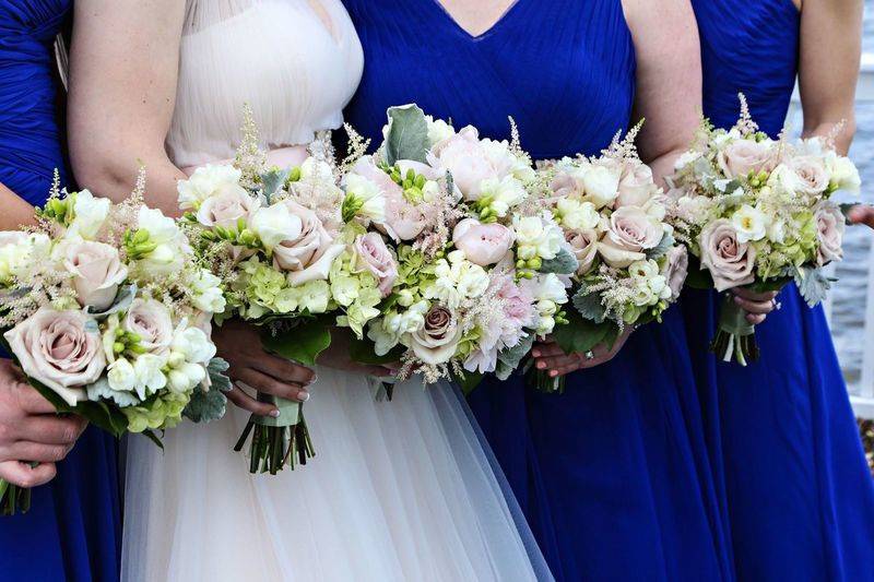 Bouquets of the bride and bridesmaids