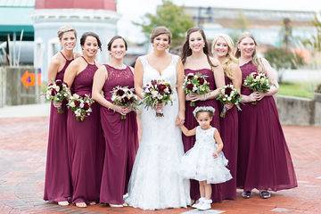 Burgundy and cream wedding