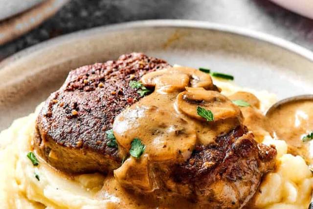 Steak Dianne dish