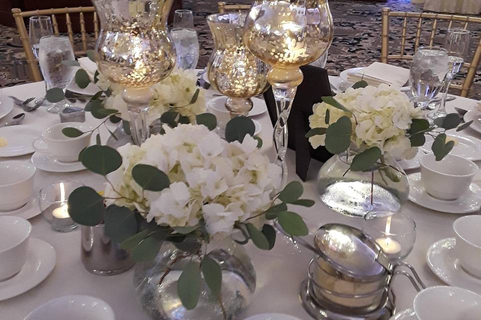 Our Gold chalices with flowers