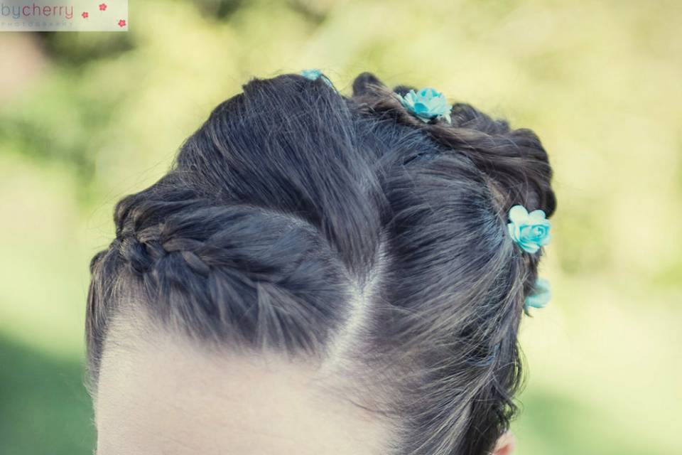 Braided hair updo