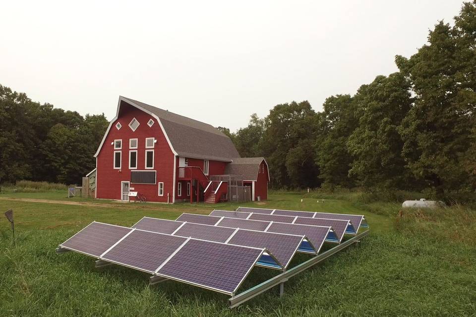 Barn and solar panels