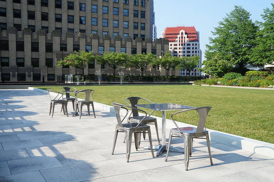 Outdoor tables and chairs