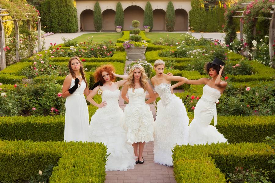 The bride with her bridesmaids