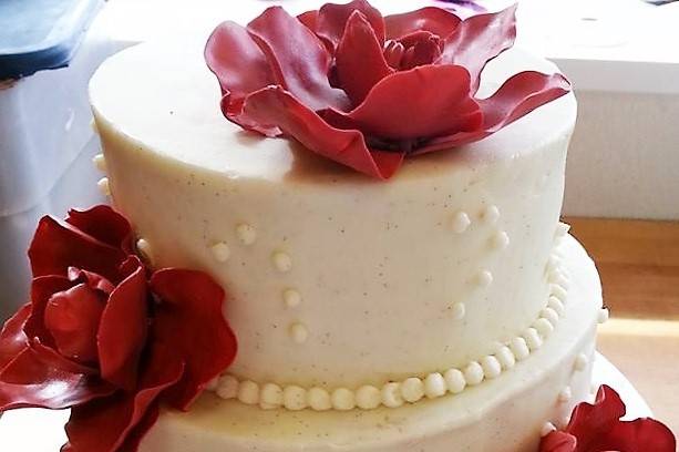Wedding Cake - Red Orchids