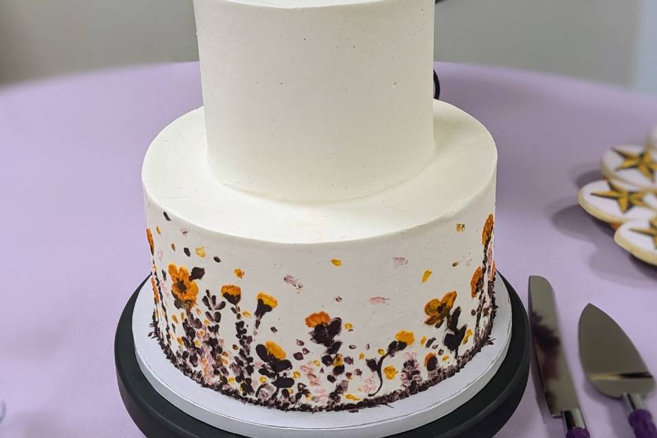 Wildflower wedding cake