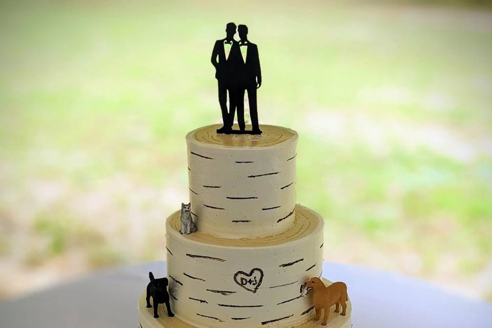 Birch Tree wedding cake