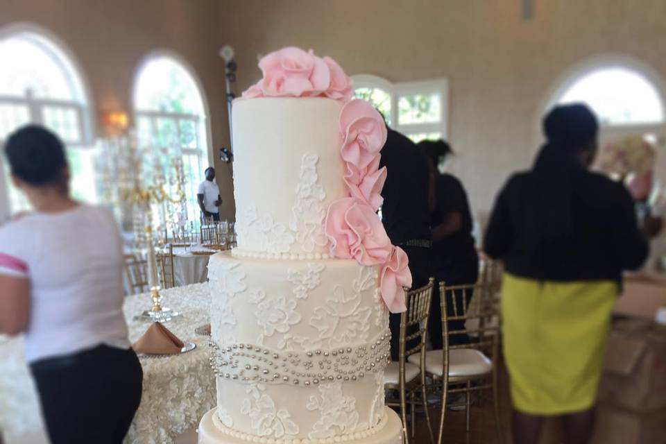 Tall Fondant Wedding Cake