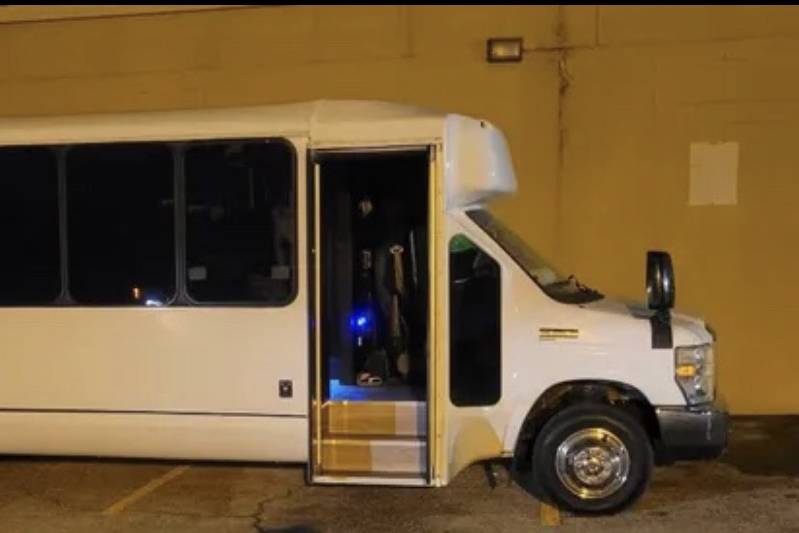 White large party bus