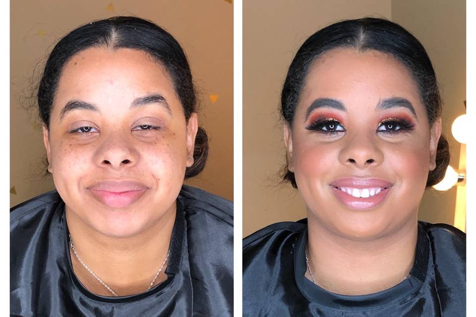 Radiant bride before and after
