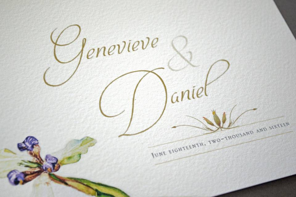Clean, elegant wedding invitation