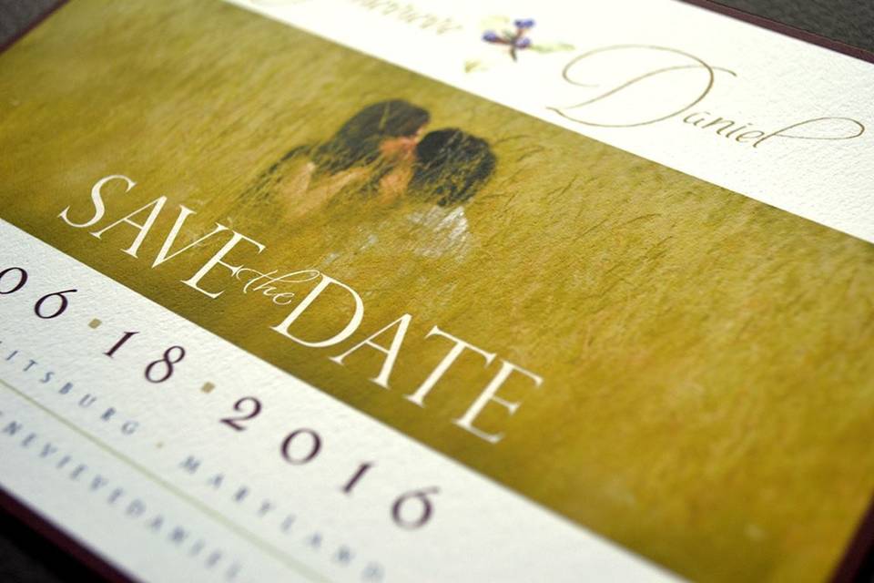 Romantic elegant save-the-date card