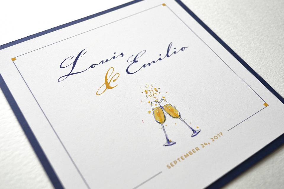 Sophisticated and fun wedding invitation
