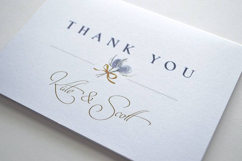 Elegant, refined,  thank you card