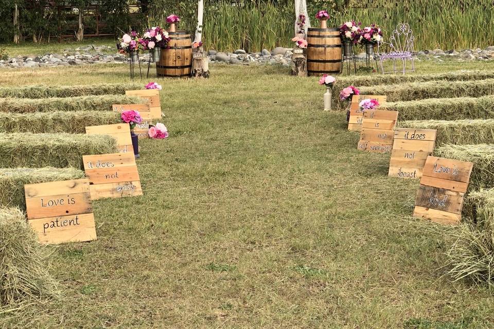 Outdoor wedding area