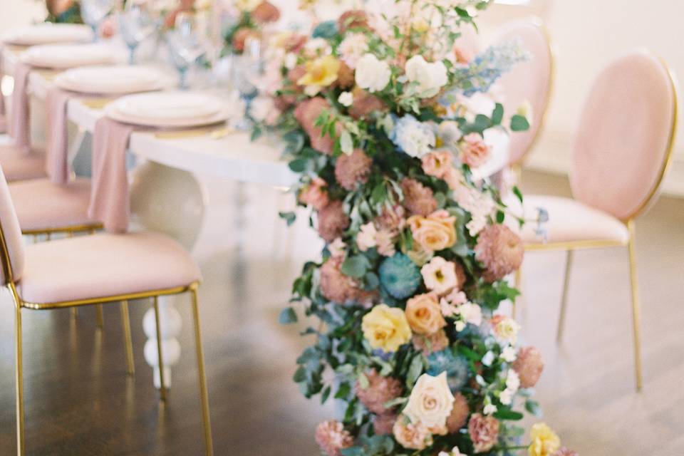 Pastel tablescape wedding