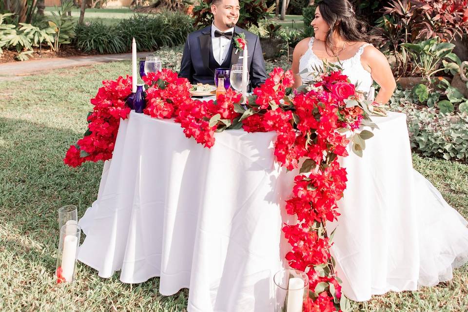 Bougainvillea Sweetheart Table