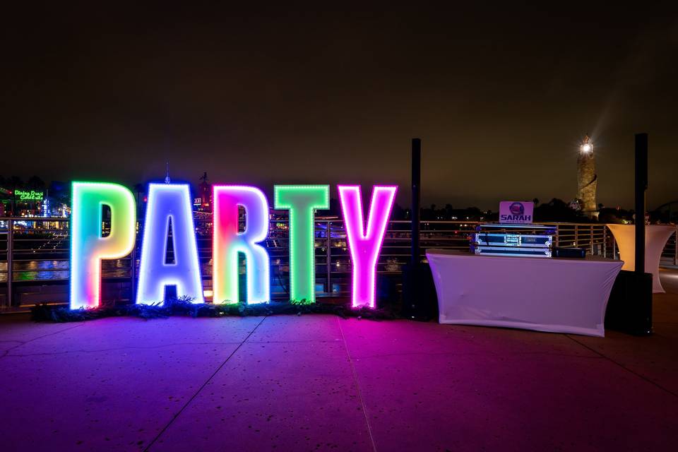 DJ LED Glow Party Sign
