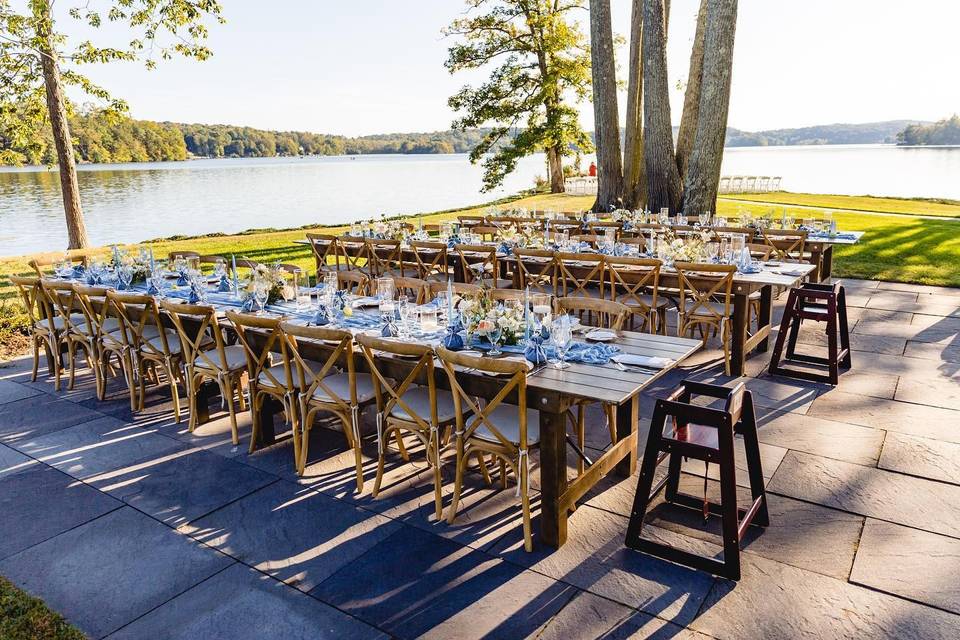 Outdoor plated dinner