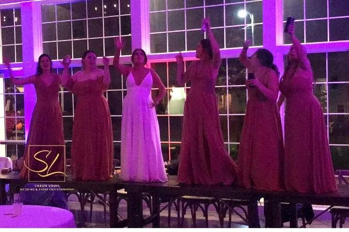 Happy Bride, and Bridesmaids