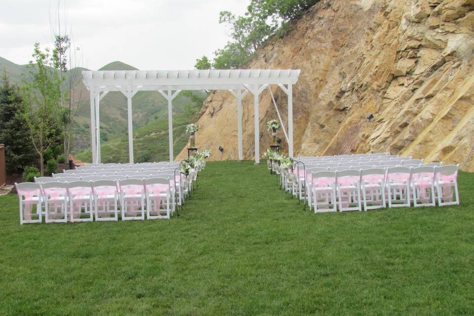 Wedding ceremony area set-up