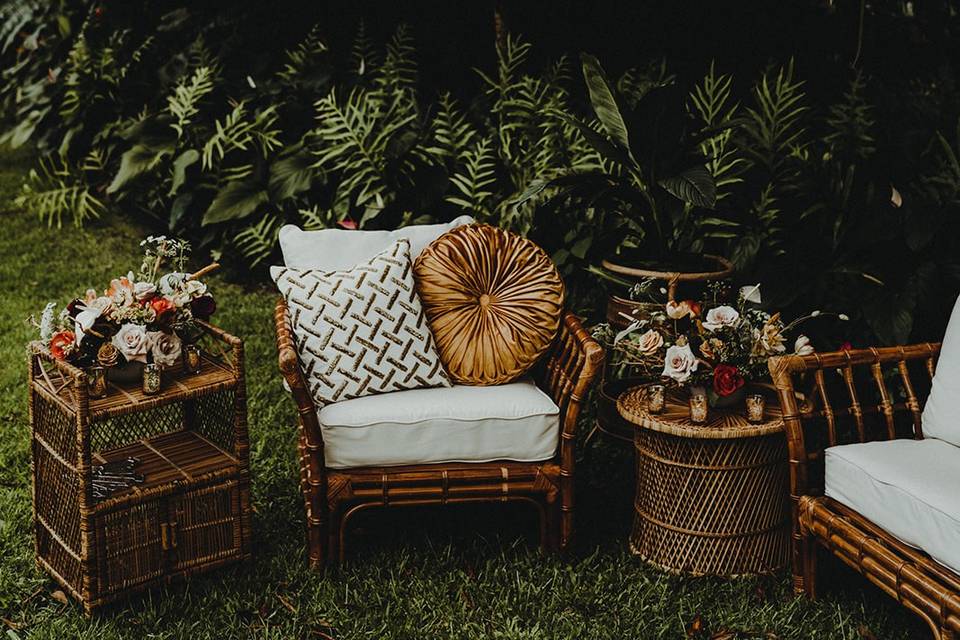 Bamboo & Wicker Lounge Set