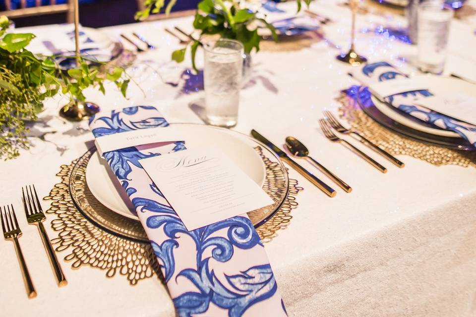 Blue tablescape