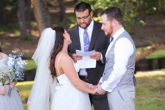 Outdoor wedding ceremony