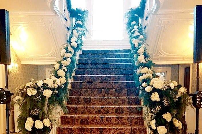 Stairs with flowers
