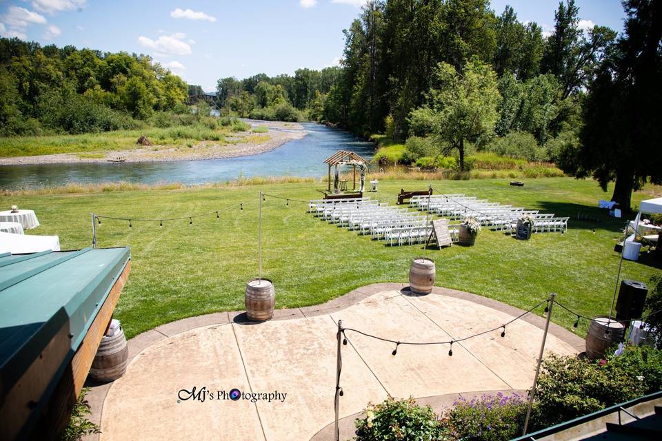 View of grounds and river