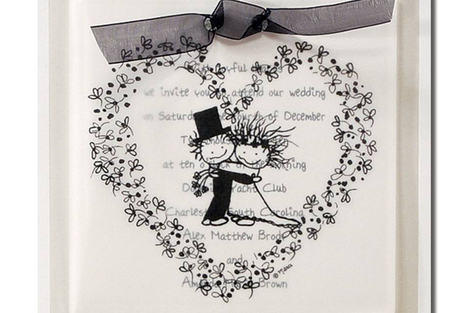 Love is Patient AV797
Favorite words from scripture frame your words of invitation. An elegant Silver framed backer adds a touch of elegance.