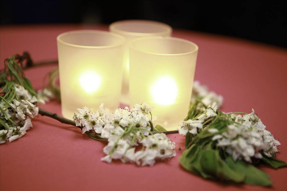 Candle lights and floral decor