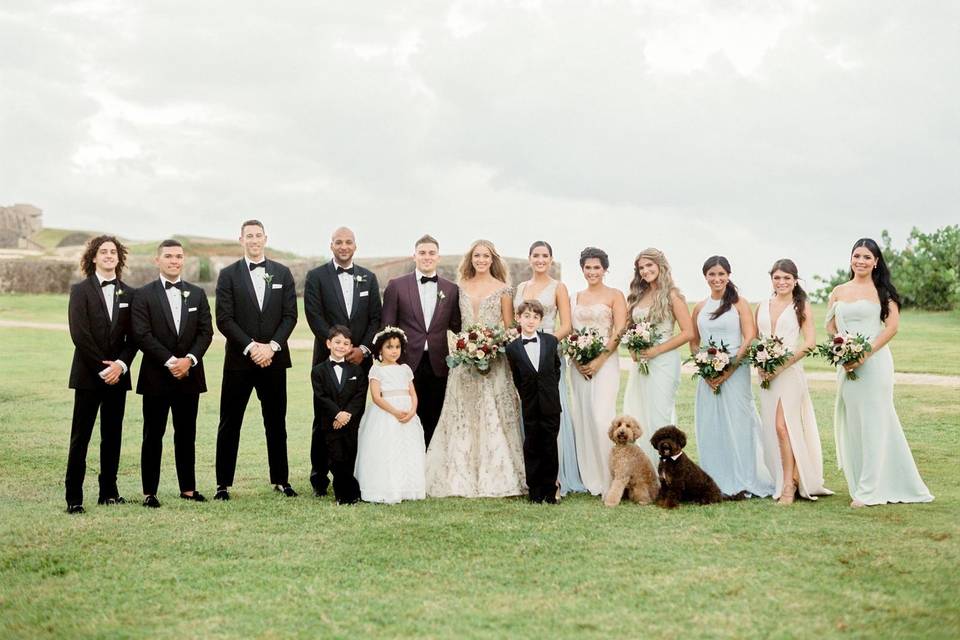 Couple and the wedding party