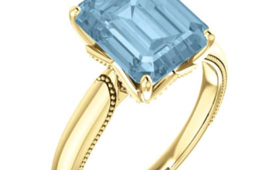 Gemstone engagement ring in gold