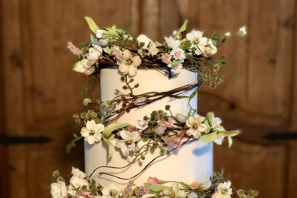 Naked single tiered cake