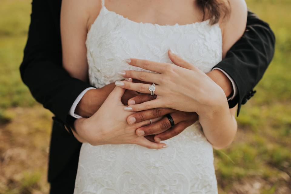 Bride + groom detail