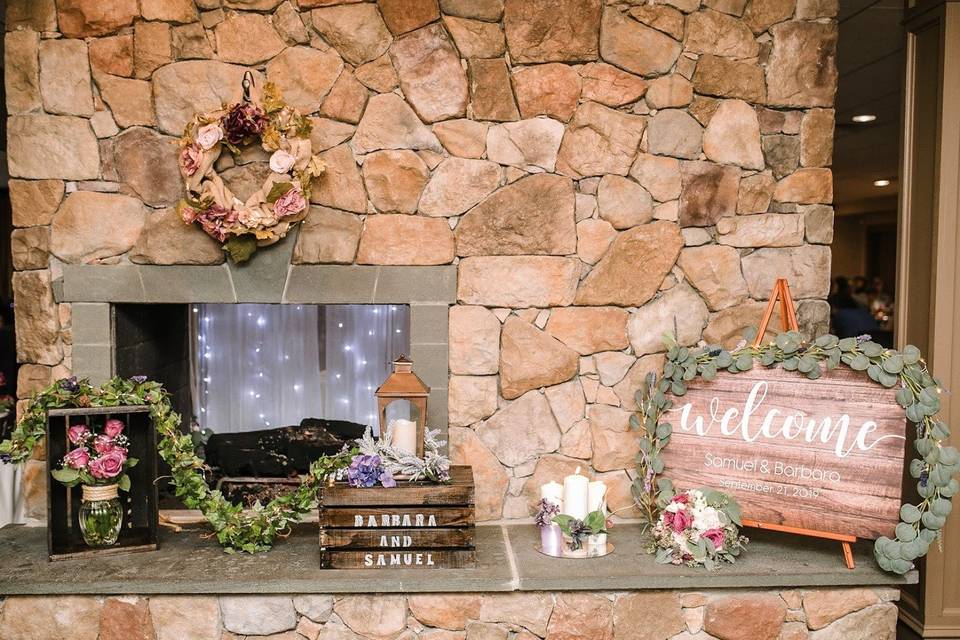 Decorated fireplace