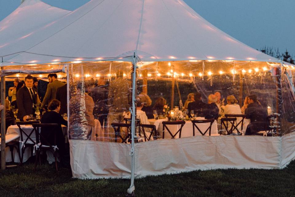 Wedding reception tent