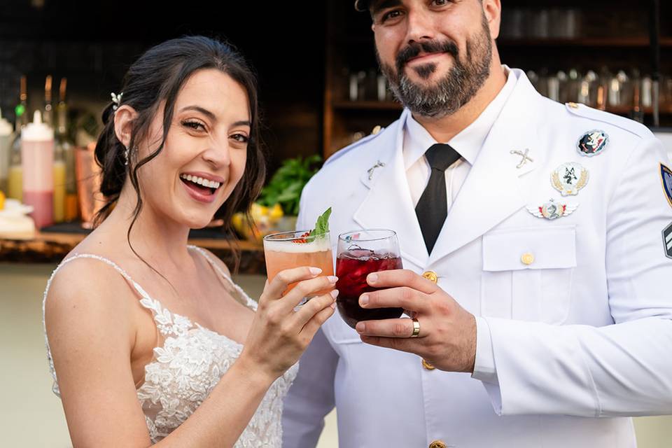 Wedding reception cocktails