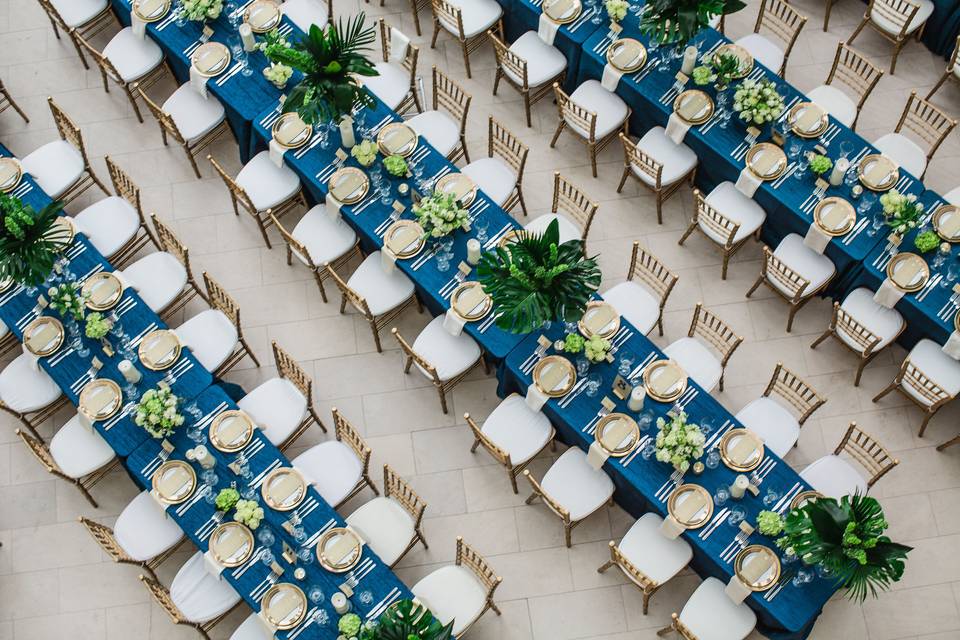 Reception hall tables