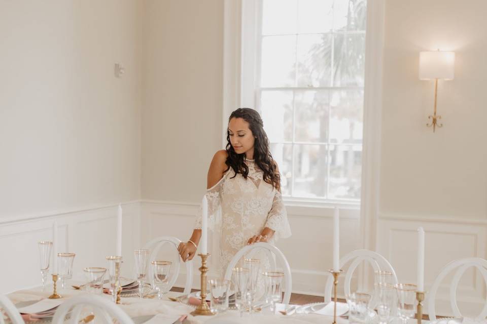 Bride in the reception hall