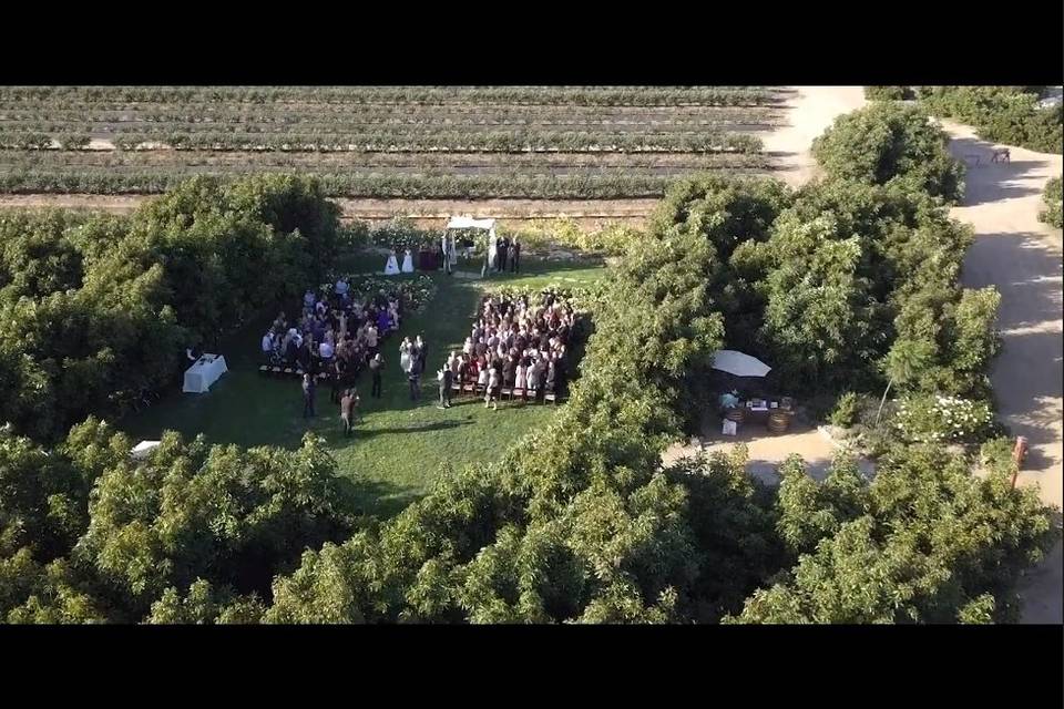 Areal- shot of ceremony site