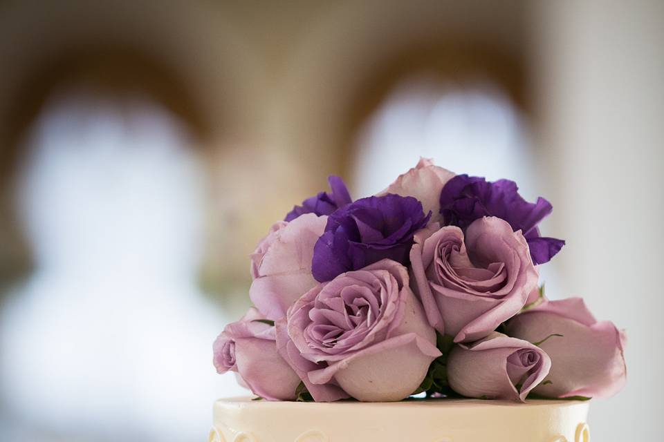 Table setup with centerpiece